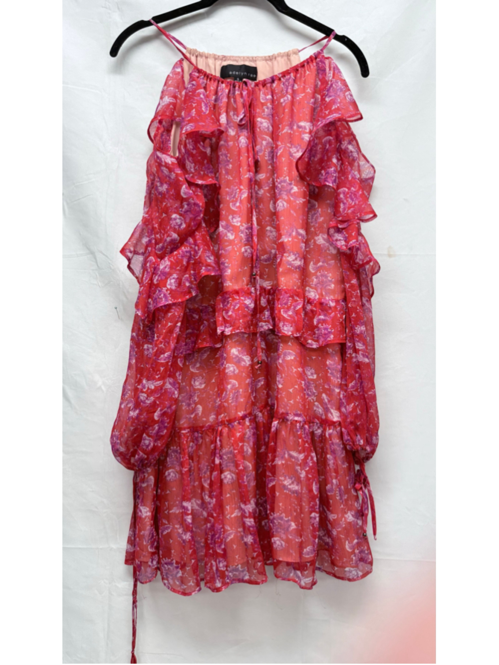 Women's Adelyn Rae Floral Mini Dress, Size S, Red and Purple - Picture 7 of 14